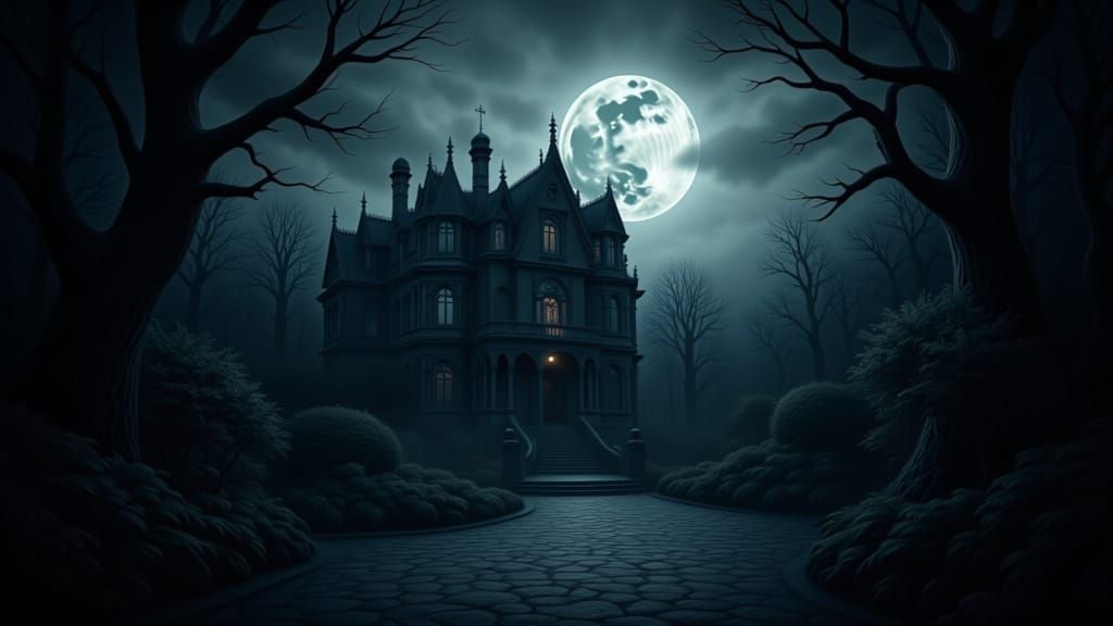 Sinister Gothic Scene in Victorian Style
