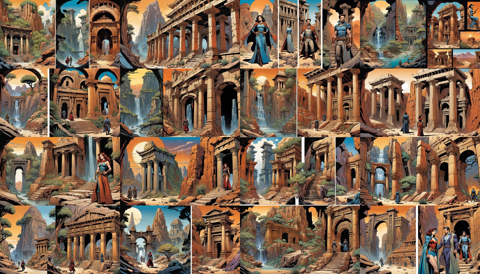 Comic Book Adventure: Detective in Arabian Temple