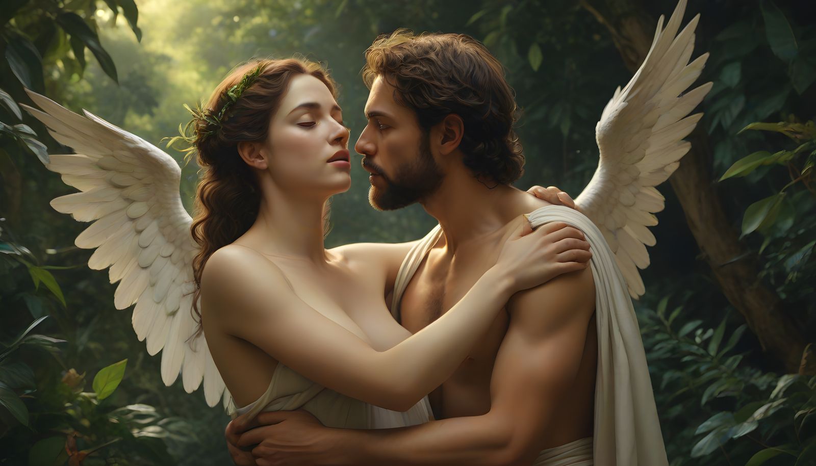 Angel of Wrath Watches Adam and Eve in Intimate Moment