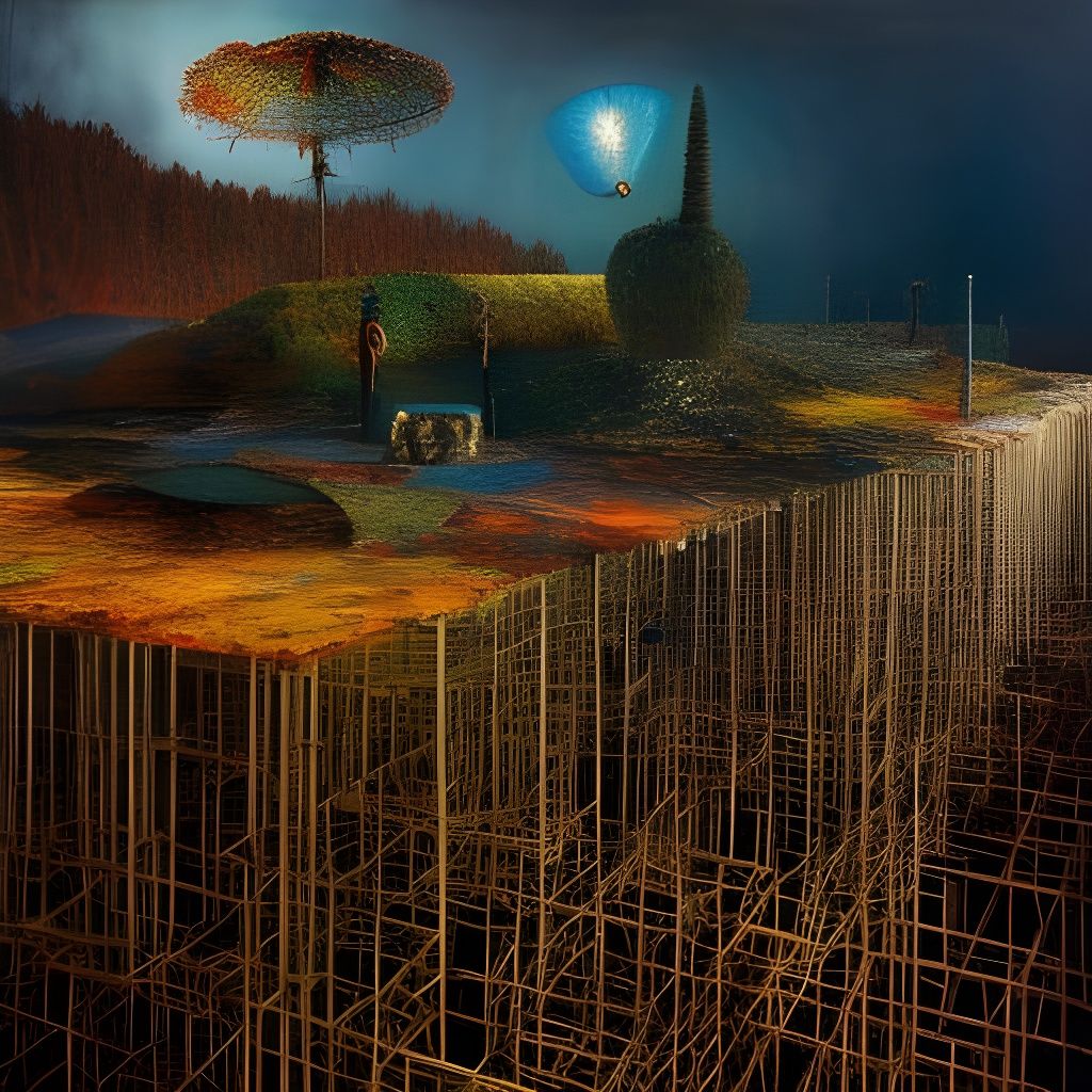 Surrealist Collage of a Man Trapped