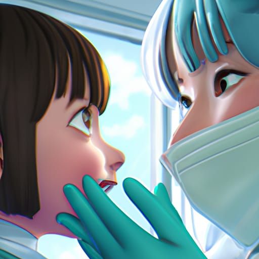Cute Dentist Examines Girl: Anime Key Visual