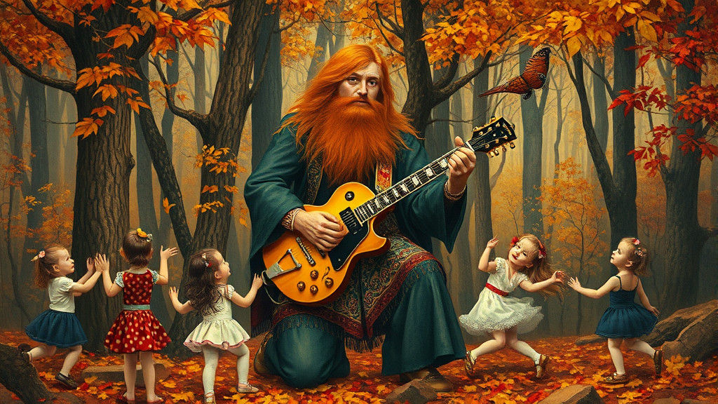 Ginger Giant Serenade in Klimt-Inspired Art Nouveau Style