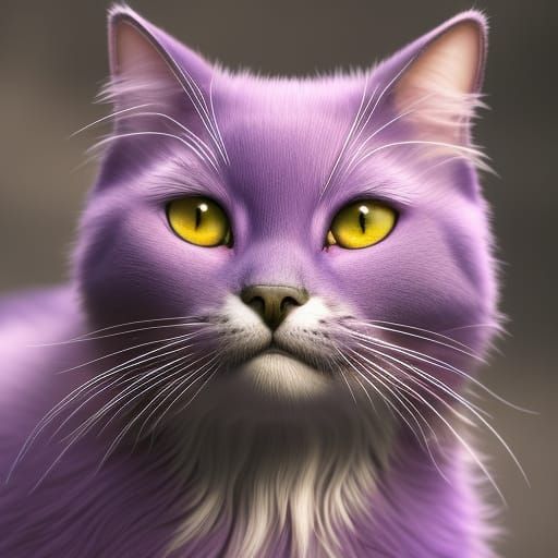 Hyperdetailed Purple Cat Portrait in Unreal Engine 5