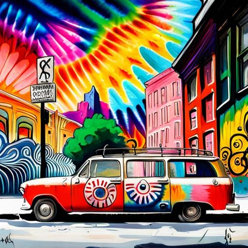Psychedelic 1960s Graffiti Street Art