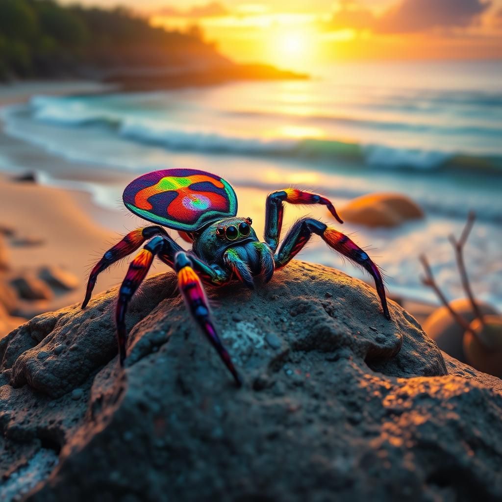 Coastal Peacock Spider or Maratus Speciosus