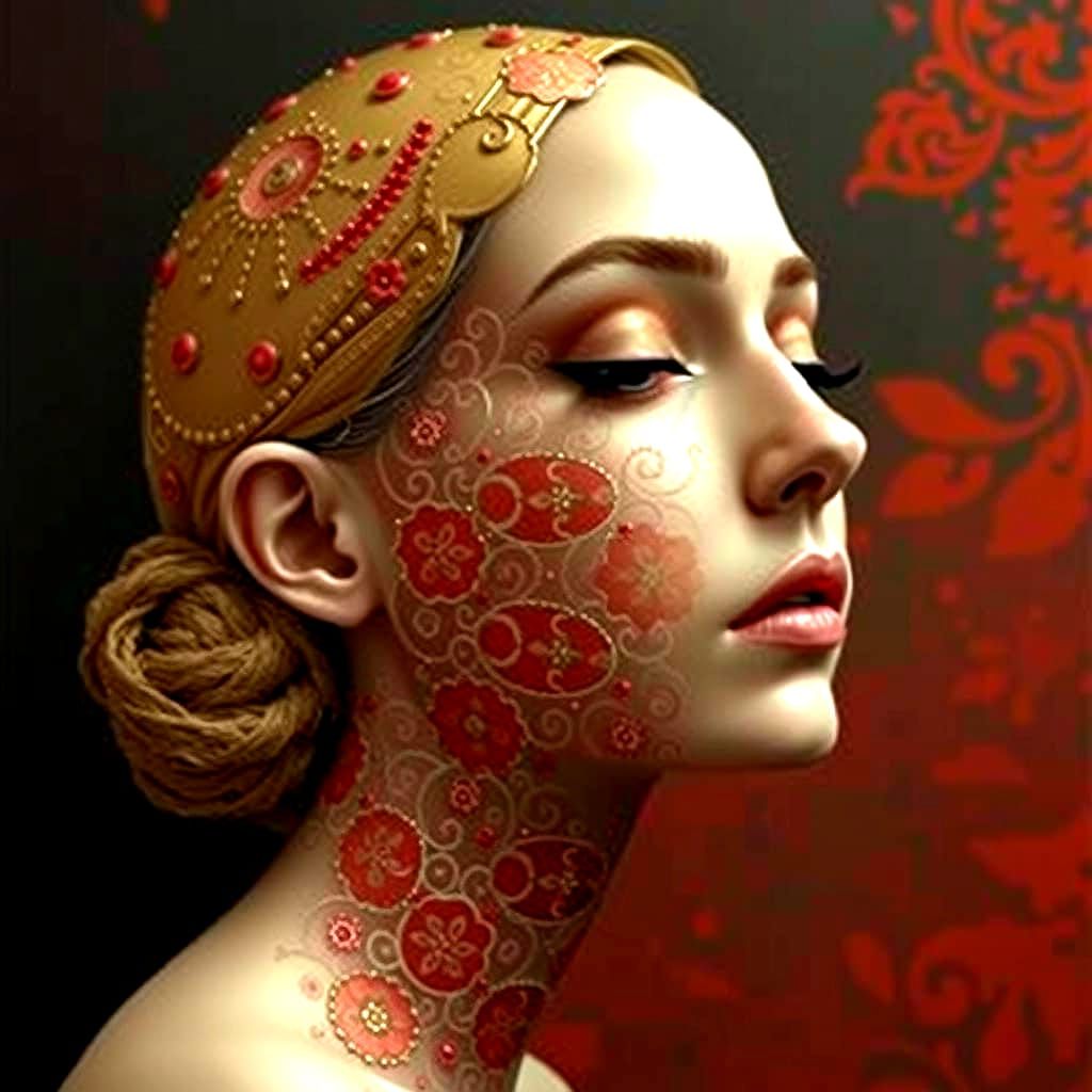 Opulent Gold and Silver Filigree with Soft Light Reflections