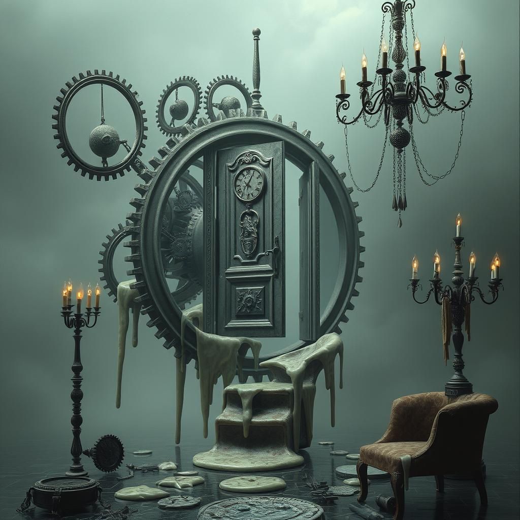 Eerie Liminal Scene with Distorted Objects