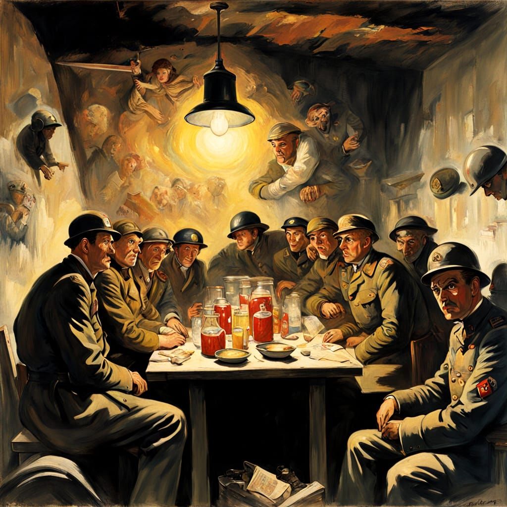 Warriors Share Sustenance in Bomb Bunker