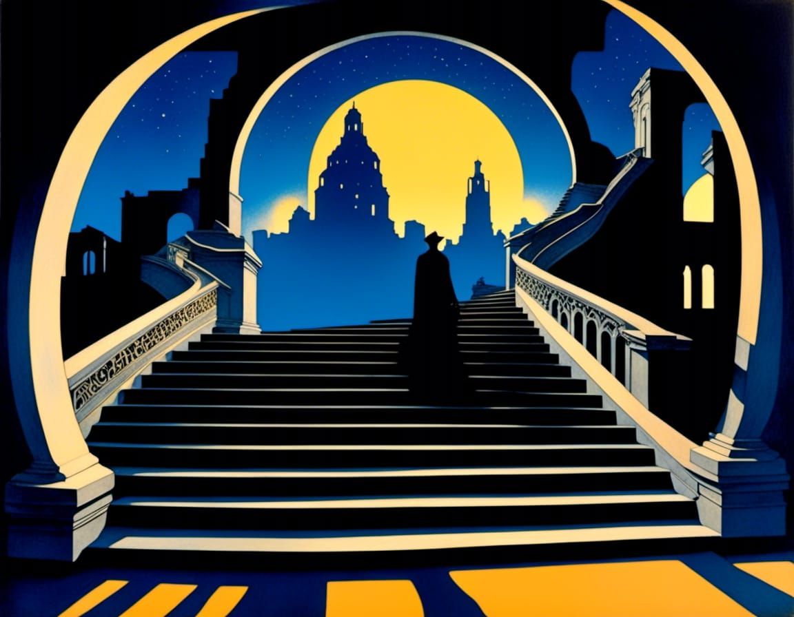 Surreal Stairway to Nowhere in Parrish Style