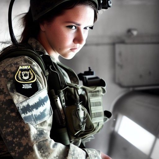 Young Woman Warrior with Military Tech