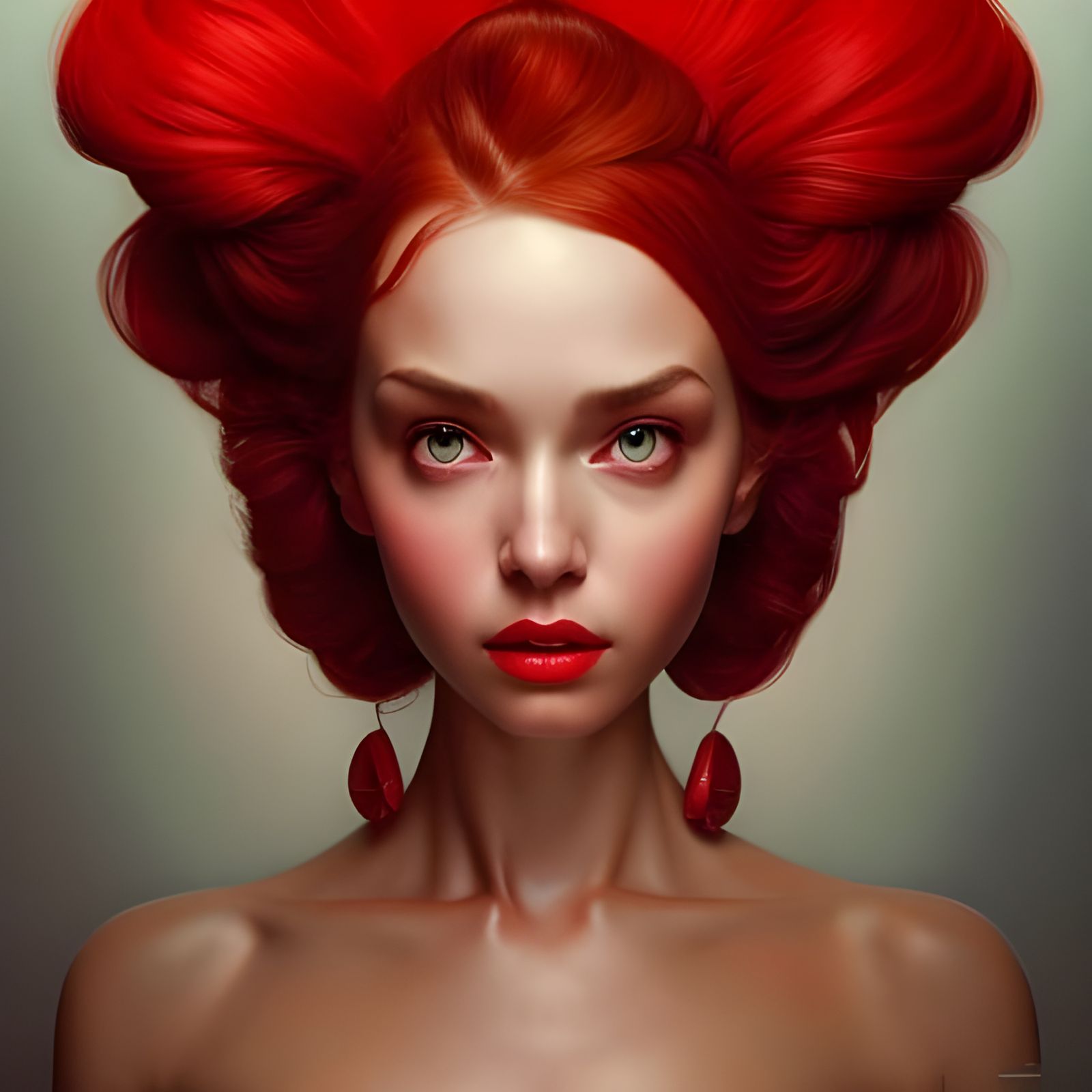 Detailed Portrait of a Gorgeous Woman in Red
