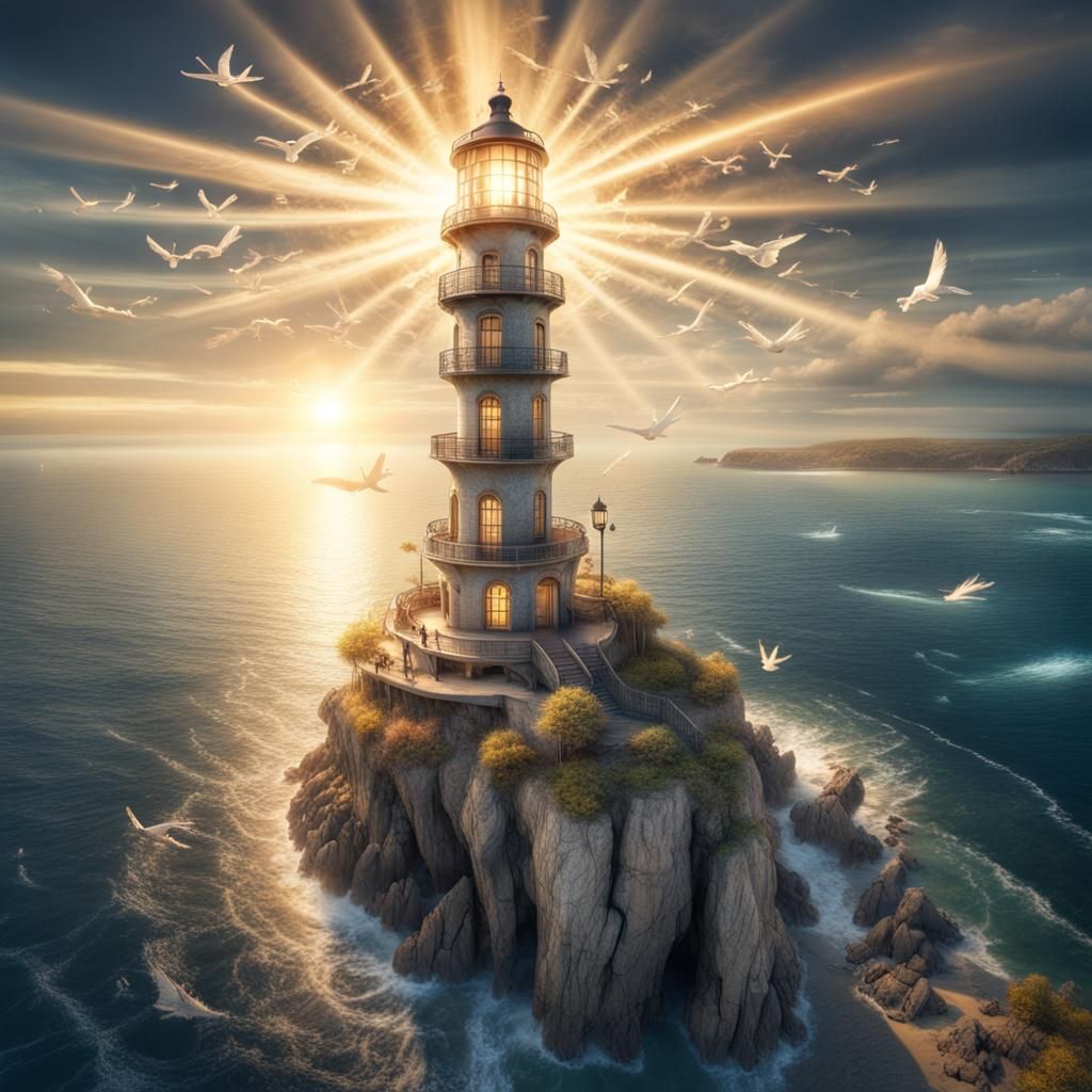 Dendritic Lighthouse with Translucent Wings