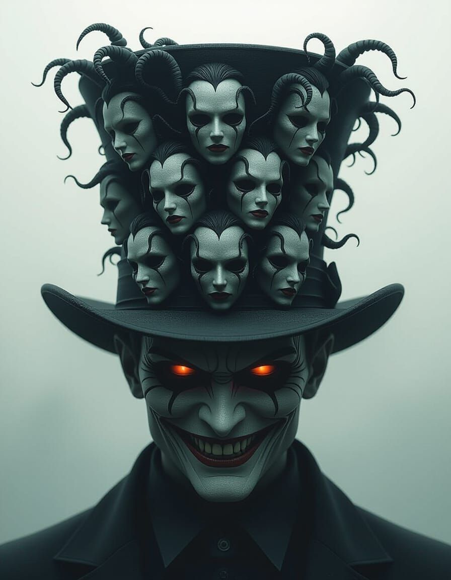 Grotesque Top Hat of Screaming Faces