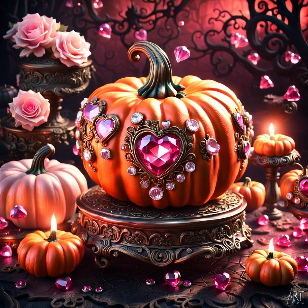 Vintage Pumpkin Gourd Still Life in Detailed Matte Style