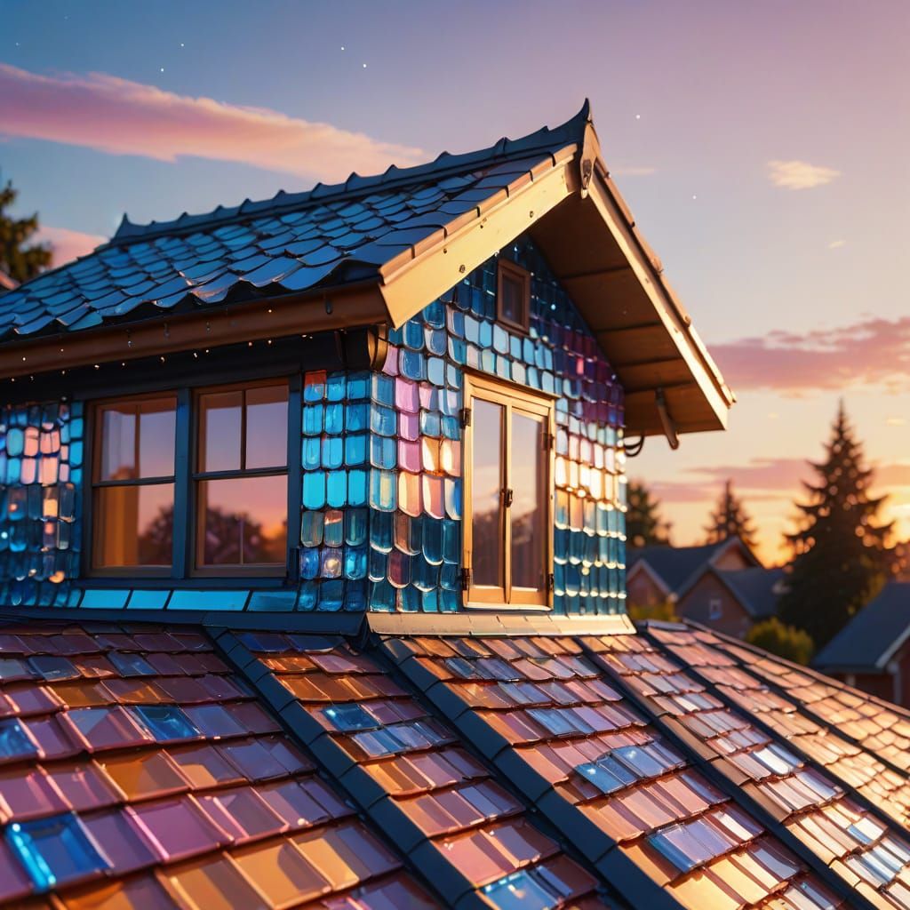 Glass Crystal Ornaments in Golden Light: Digital Art