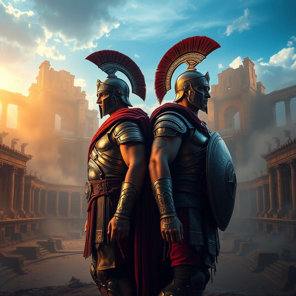Gladiators in Ancient, Mystical Arena