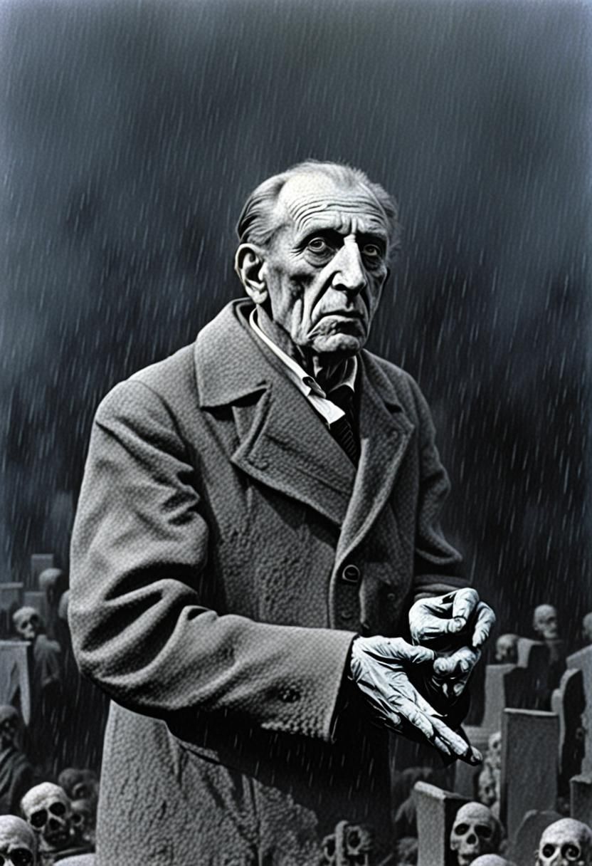 Cubist Zombie Hunter in Graveyard