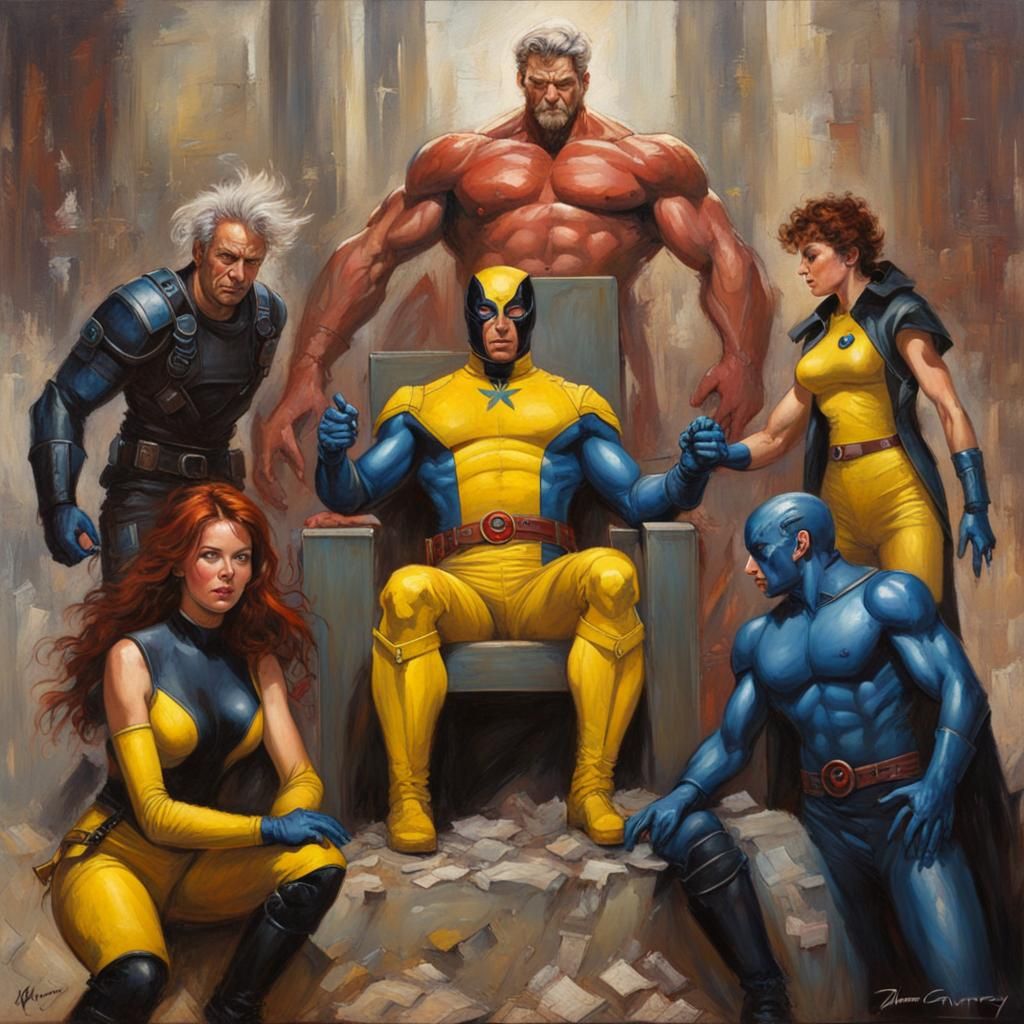 X-Men: Oil Painting of Marvel Heroes