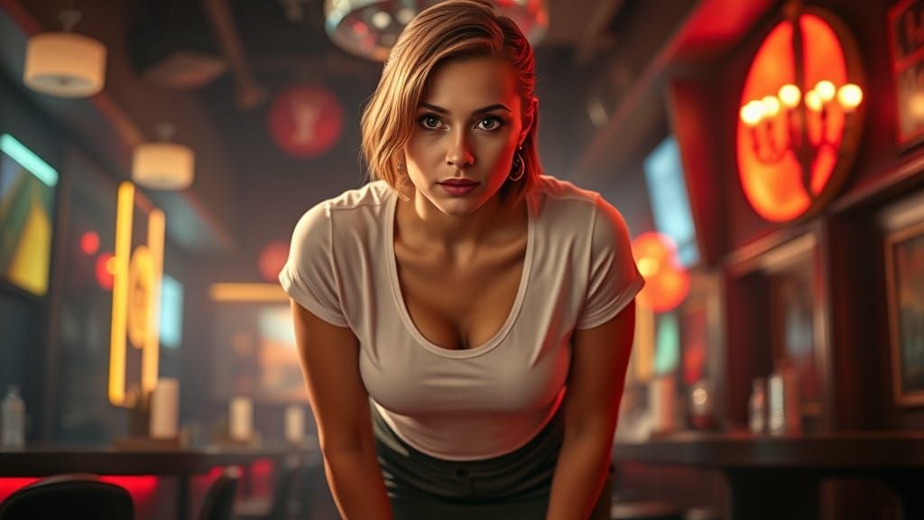 Woman in Elegant Night Club Attire