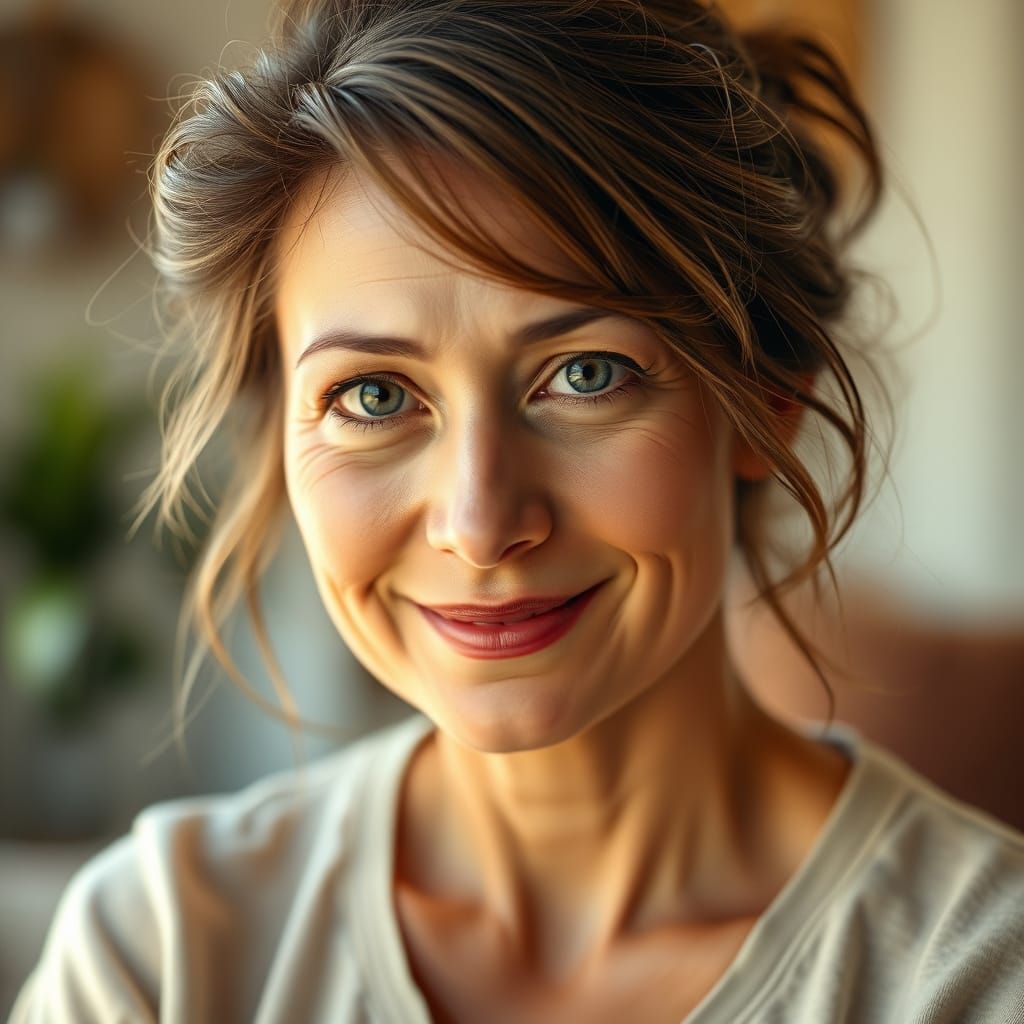 Surreal Portrait of Motherly Love in Soft, Natural Light