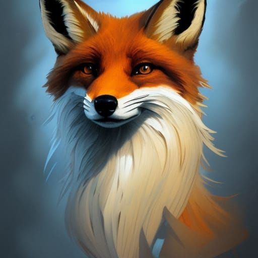 Detailed Fox Portrait in Dynamic Lighting