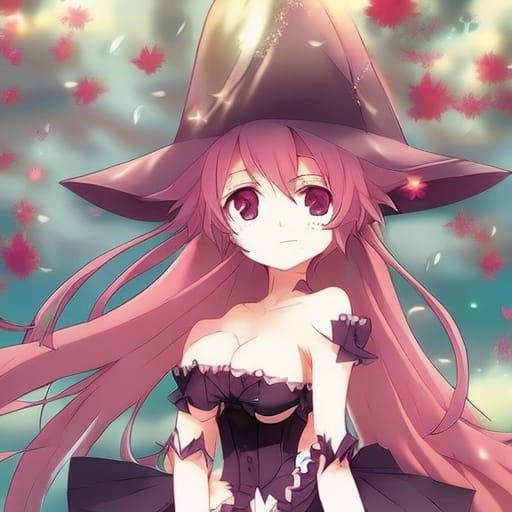 Cute Anime Witch in Manga Key Visual Style