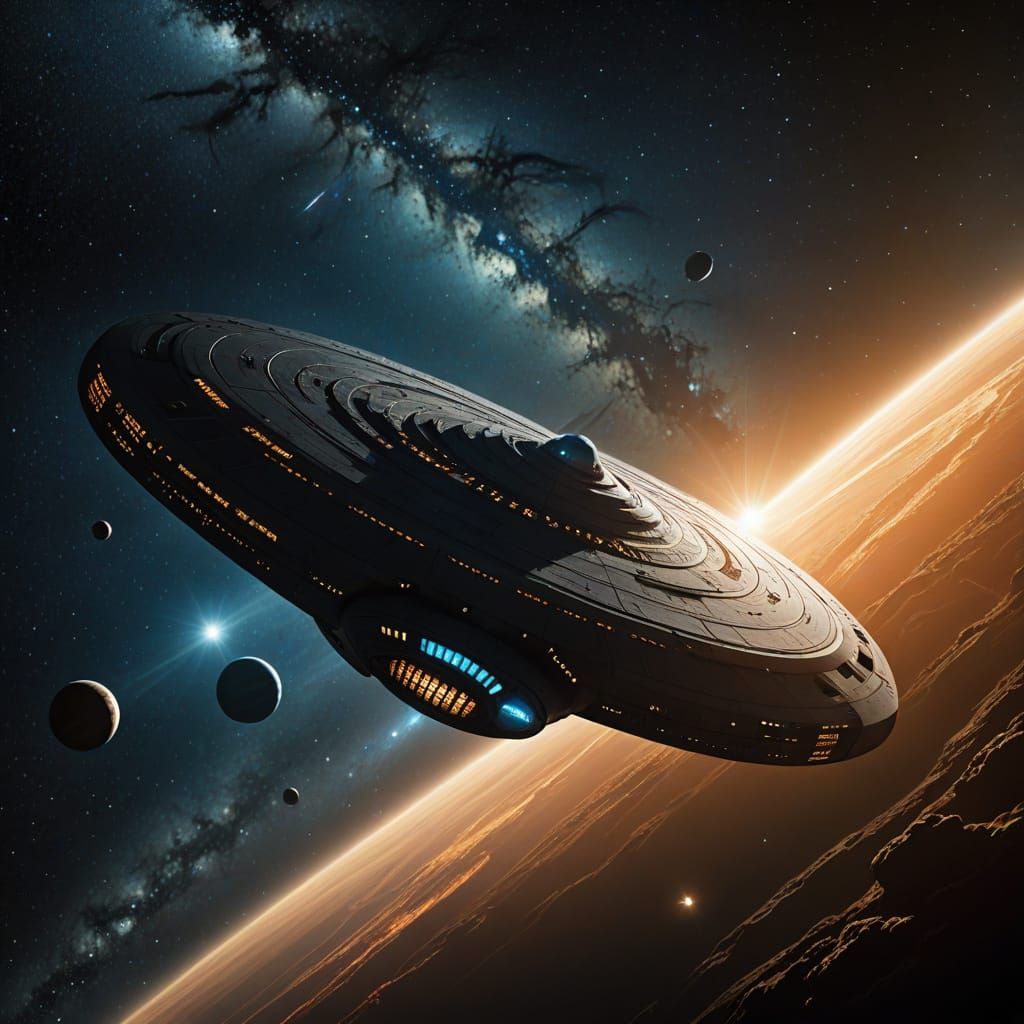 Realistic Spacecraft Lands on Rocky Planet in Star Trek-Insp...