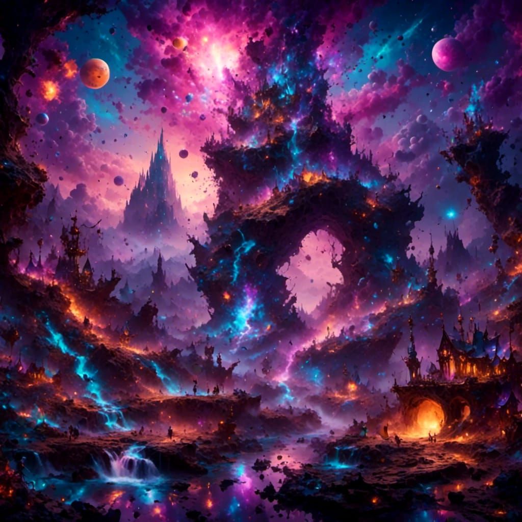 Surreal Purple Fantasy Landscape: The Great Divide