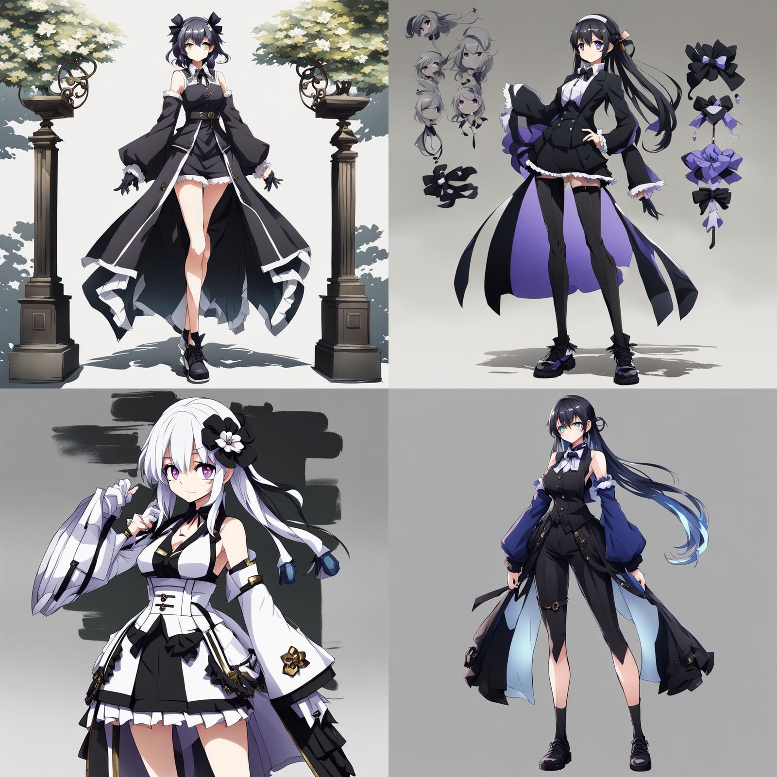 Kawaii Full Body Anime Character with Black Shoes