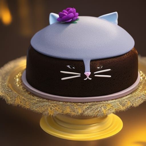 Cheese Cat Cake: Hyperrealistic 8K Resolution Art