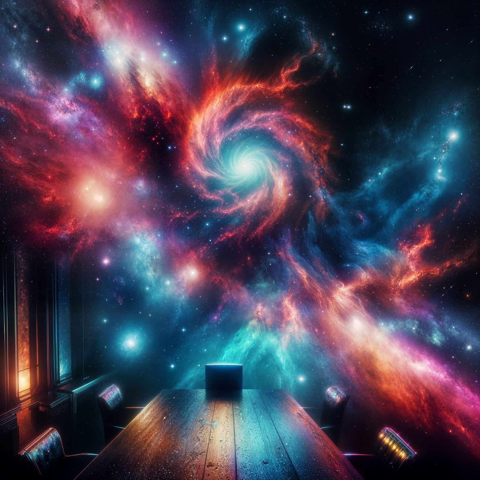 Surreal Phantom Galaxy in Neon HDR