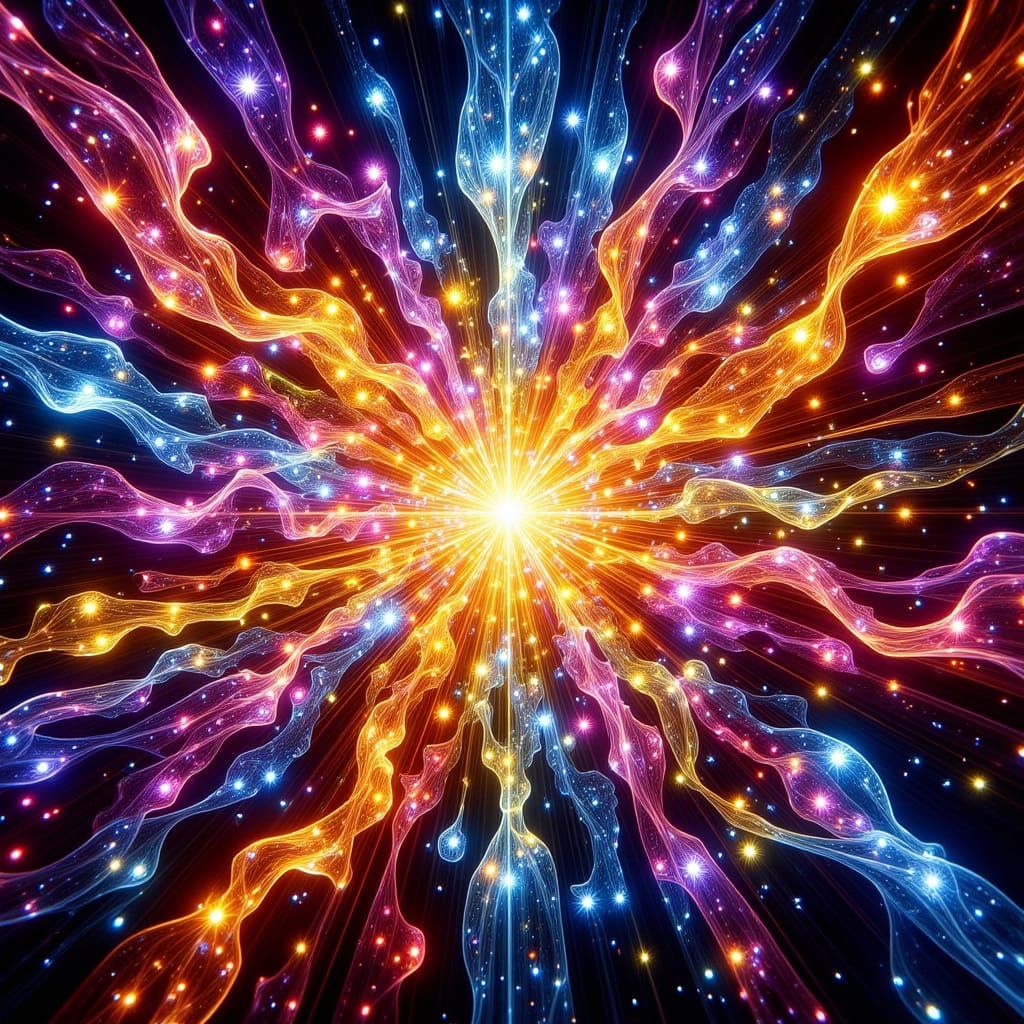 Radiant Stained Glass Explosion of Joyful Celebration