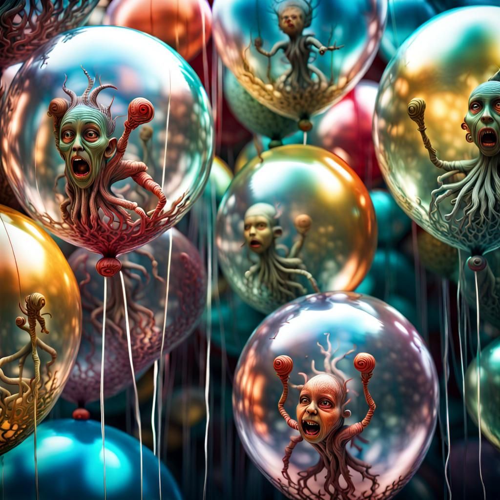 Surreal Balloons: Hyperdetailed Characters in Latex Traps