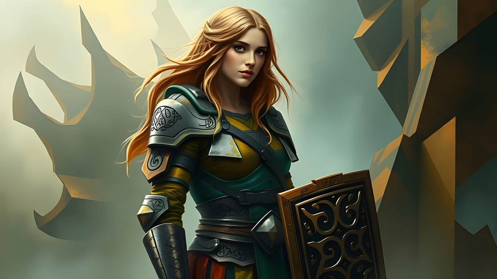 Abstract Cubist Painting of Celtic Mythology