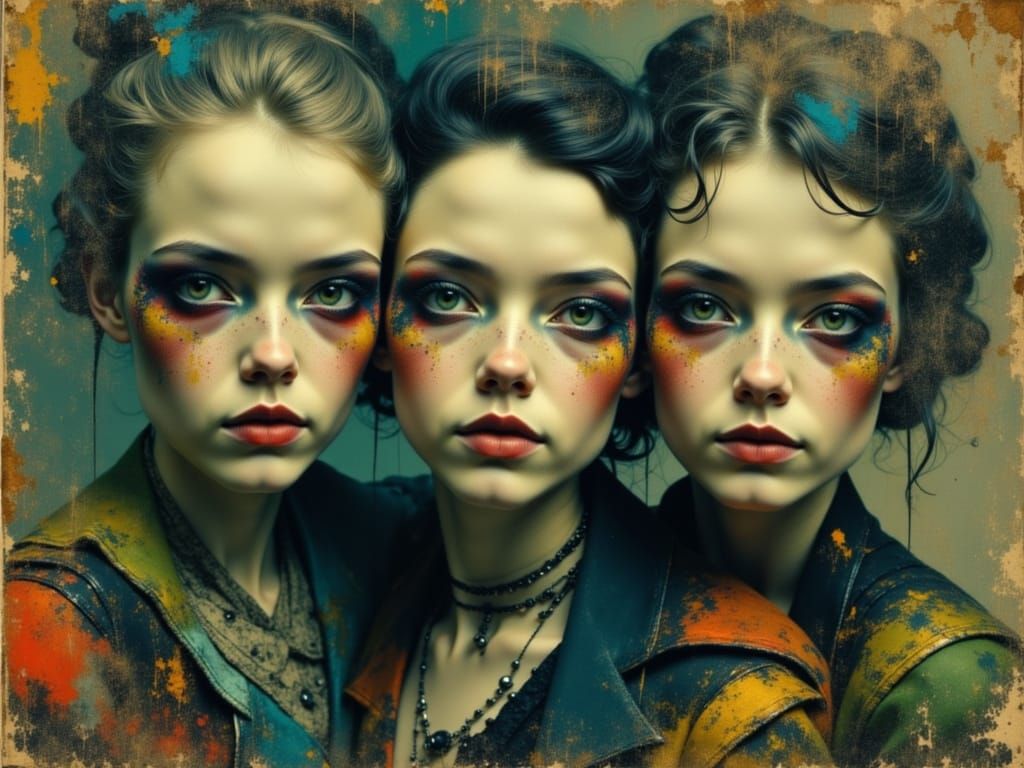 Kind Aliens Portrait in Art Nouveau Style