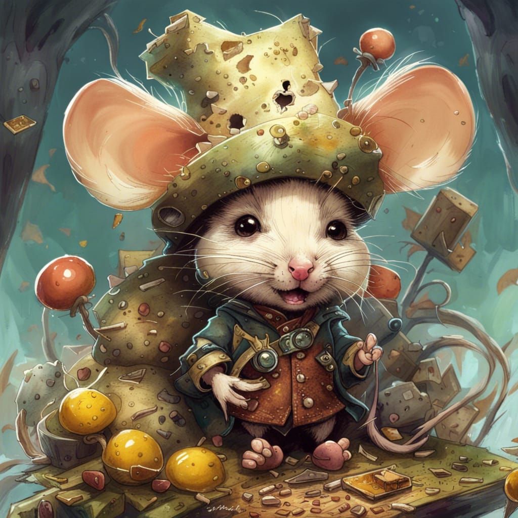 Mouse in Cheese Land, Digital Illustration