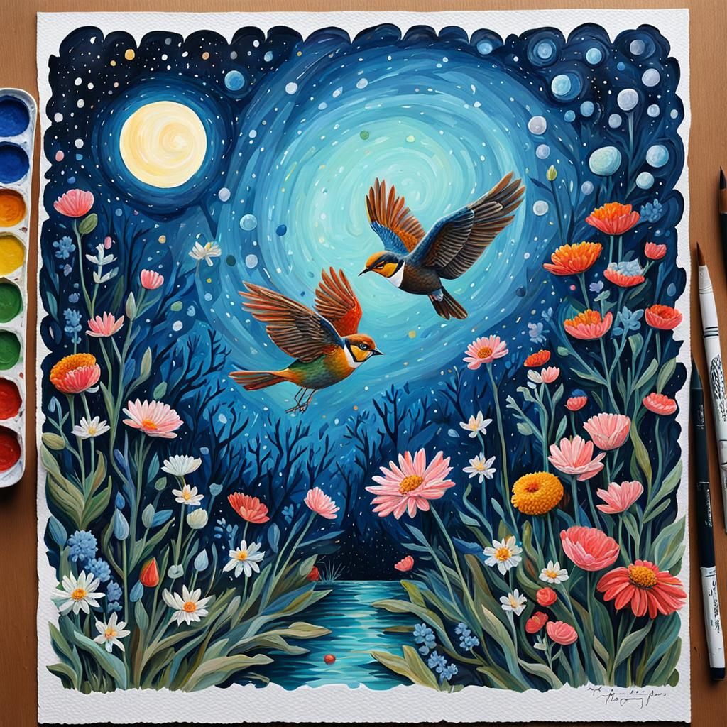 Detailed Gouache Painting: Forgiveness and Renewal
