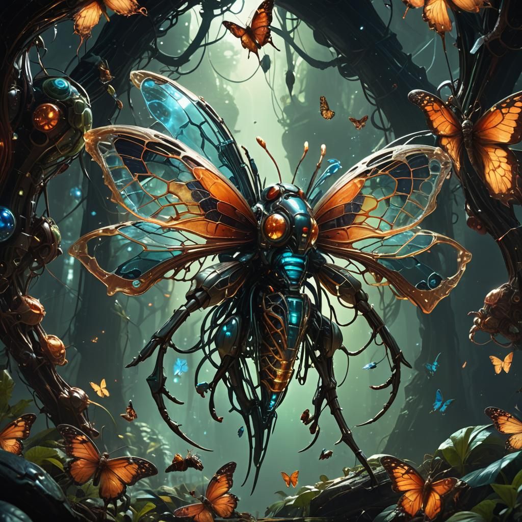 Translucent Alien Organism: Dark Fantasy Concept Art