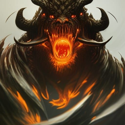 A Dark Fantasy Portrait of a Balrog from Middle-Earth.