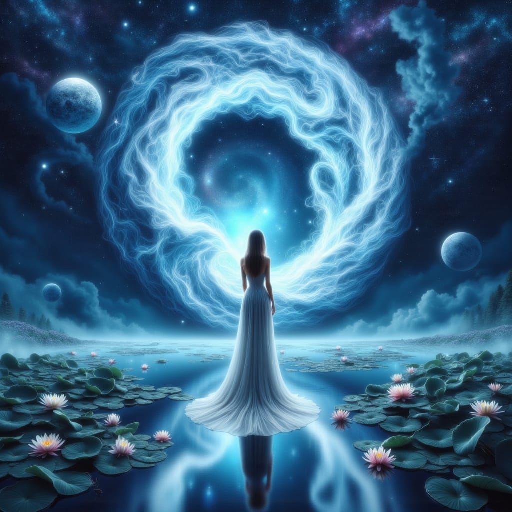 Moonlit Portal: Dreamy Ethereal Airbrush Style