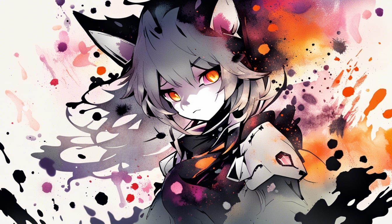 Ink Knight Charging into Battle with Splatters