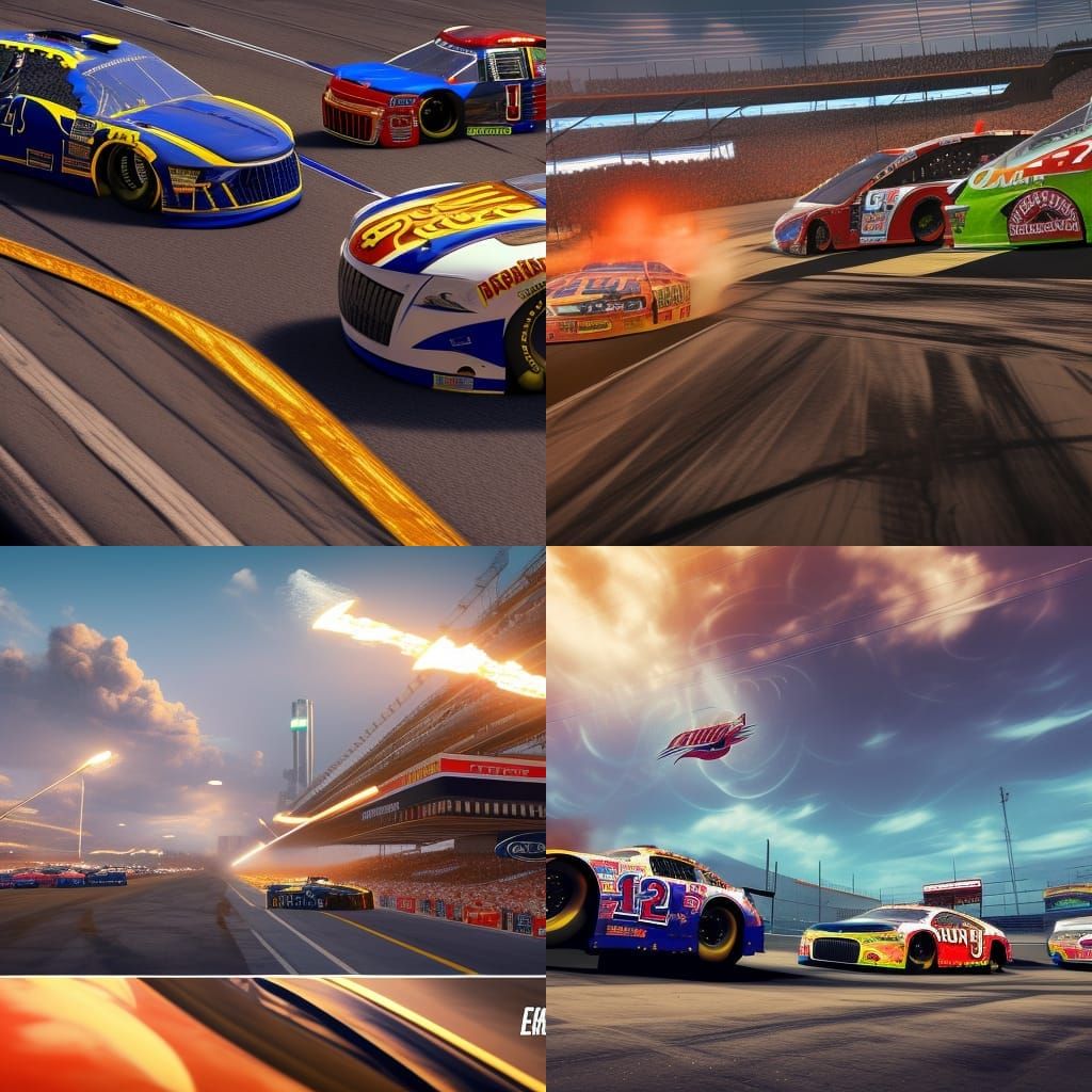 Daytona NASCAR Race in Detailed Matte Painting