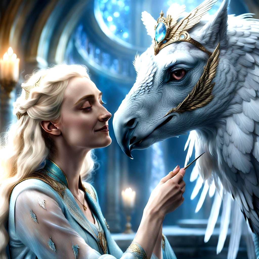 Luna Lovegood and Hippogriff