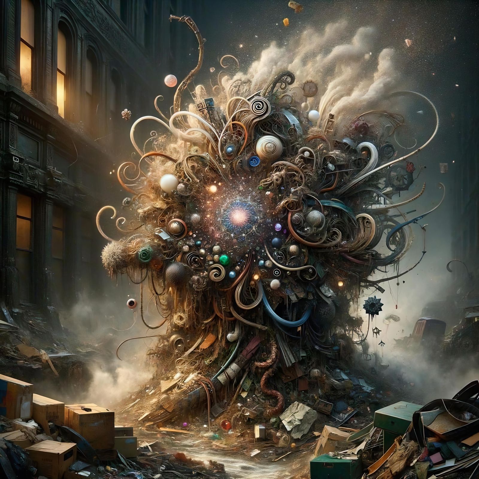 Magical Construct Ambushes Pedestrian in Urban Alleyway