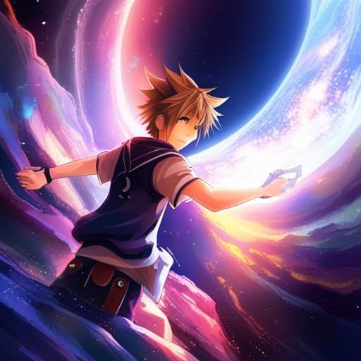 Sora in Stellar Space: An Anime-Inspired Artwork