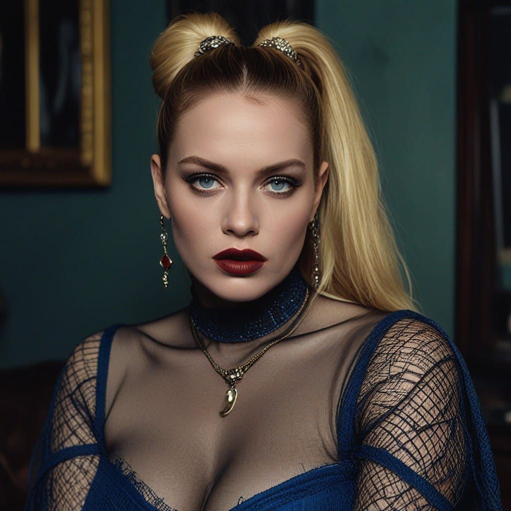 Confident Curvy Woman in Gothic Aesthetic