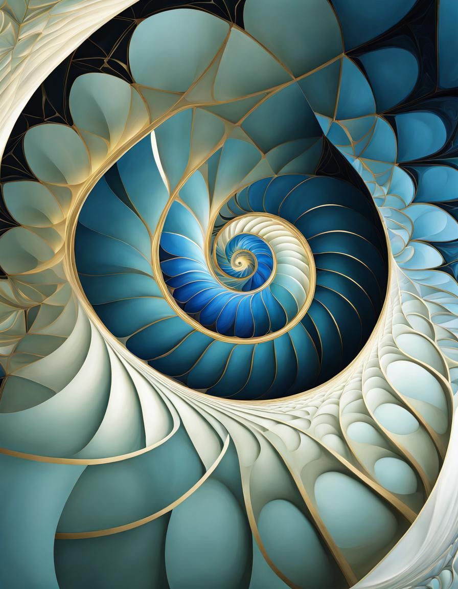 Golden Spiral: Sacred Geometry Fractal Art