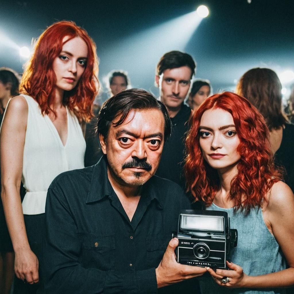 Photographer on Runway with Polaroid Camera