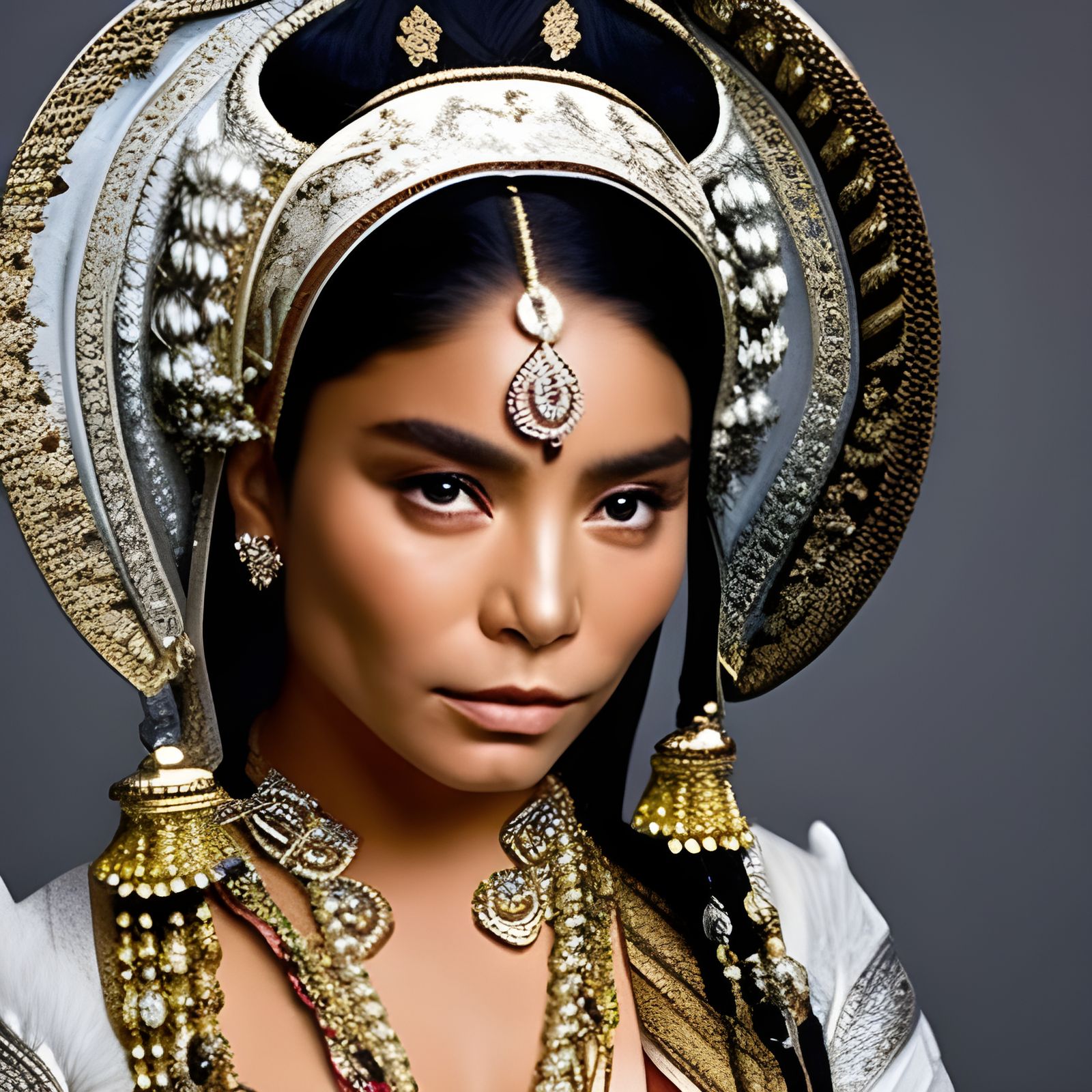 Vanessa Anne Hudgens in White Dragon Skin Portrait
