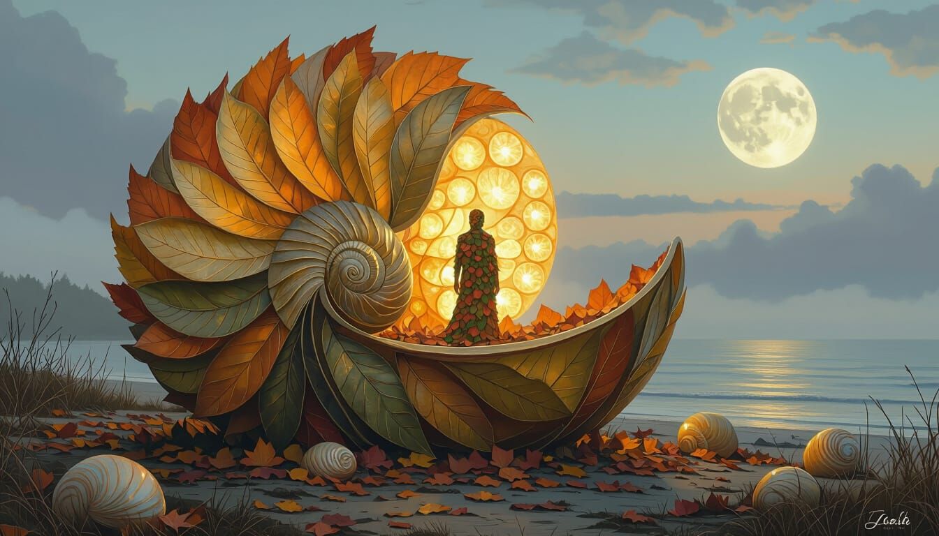 Autumn Nautilus Shell Dreamscape